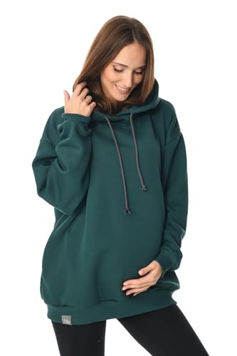 MijaCulture Umstandsmode Oversize 2in1 Stillpullover & Umstandspullover Stilltop Stillpulli Naomi M016 (DE/NL/SE/PL, Alphanumerisch, L, XL, Regular, Regular, Grun)