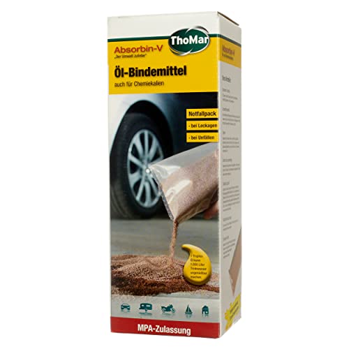 ThoMar Absorbin-V Öl-Bindemittel, 1kg Granulat, bindet schnell und sicher ca. 0,9 Liter ausgelaufenes Öl und bis zu 1,5 Liter Chemikalien, verhindert mögliche Umweltschäden