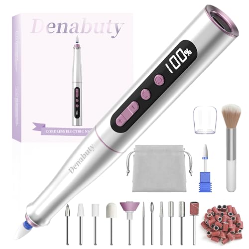 Denabuty Nagelfräser Kabellos, 13 in 1 Fräser für Gelnägel 35000 u/min, Elektrische Nagelfeile Professionell Nail Drill, Maniküre und Pediküre Set Elektrisch für Semi Permanent, Acrylnägel DN-2402