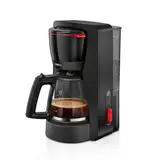 Bosch Filterkaffeemaschine MyMoment TKA3M133, Glaskanne 1,25 L, für 10-15 Tassen, 60min Warmhaltefunktion, Tropfstopp, schwenkbarer Filterträger, Entkalkungsprogramm, 1200 Watt, Schwarz matt