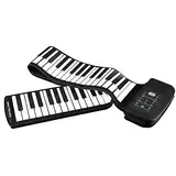 Btuty Tragbares Piano, 88 Tasten, aus Silikon, flexible Up-Tastatur, faltbar, mit Sustain-Pedal