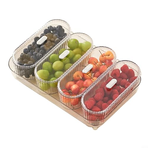 CNANRNANC Snacks Ablagetablett, transparent, geteilt, Süßigkeitenteller, Obstbox für Trockenfrüchte, Wohnzimmer Organisation (transparent)