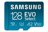 Samsung EVO Select (2024) microSD-Karte + SD-Adapter, 128 GB, Speicherkarte für Smartphone und Tablet, UHS-I U3, 4K UHD, Full HD, 160 MB/s Lesen, MB-ME128SA/EU