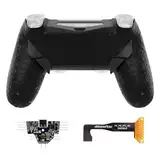 eXtremeRate Dawn Type-C Remap Kit für ps4 Slim Pro Controller, 6 Mapping Profile/Ergonomic Rückgehäuse Case/4 Back Paddles Umbau Upgrade Set für ps4 Controller JDM-040/050/055–Texturiert Schwarz