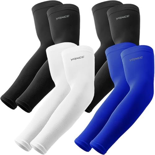 YQXCC 4 Paare Kühlung UV-Schutz Ärmlinge, UPF 50+ Arm Sleeves Tattoo Cover für Frauen Männer Radsport Golf Radfahren