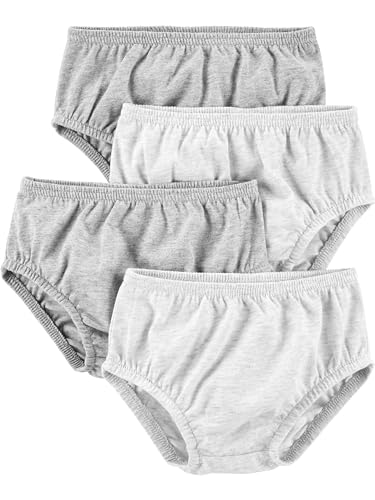 Simple Joys by Carter's Baby-Mädchen 4-Pack Diaper Covers Shorts, Grau Meliert, 6-9 Monate (4er Pack)