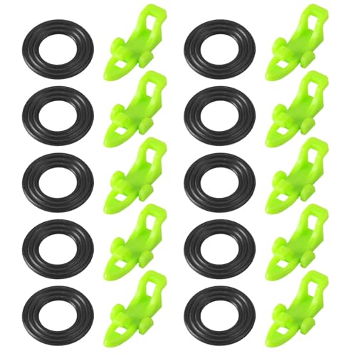 HEEZOU 10 Pcs Fishings Stabhakenhalter Fischerei Köder Köder Keeper Mit Elastik Gummi Hoop Einstellen Fähige Fischhütten Haken Keeper