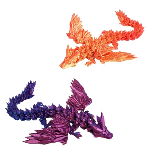 YOUZMY 2 Stücke 3D-gedrucktes Drache, Mysteriösem Drachenei Drachenspielzeug, Realistische Bewegliche Drachenfiguren für Osterüberraschung, Schreibtischdekoration und Wohnkultur