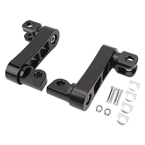 GRCFUMO Motorrad-Fußrastenhalterung, Motorrad-Autobahnrasten, Fußrastenverlängerungshalterung, Fußrastenhalterung 360 Grad verstellbar für Touren (Black)