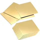 ZHYUAN 10 Stück Metallplatte aus Messing,Goldene Messingplatte,Dekorative Messingplatte,Robuste Messingplatte,Film befestigte Messingplatten,Für DIY Schneiden Handwerk Machen,0.5mm*50mm*50mm