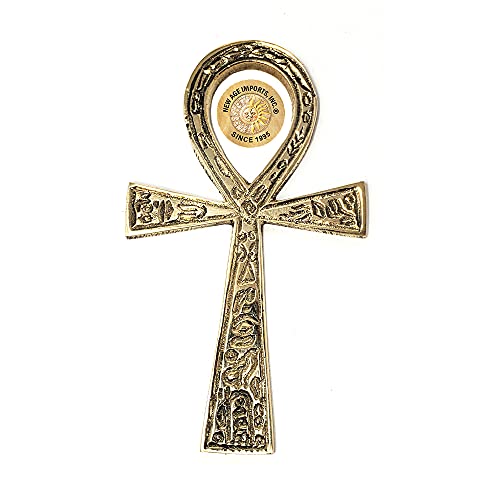 Ankh aus massivem Messing, 10,2 cm, perfekt für Ihren Altar, Wanddekoration, Geschenk, Ritualbedürfnisse. Hergestellt aus 100 % gelbem Messing, Qualitätsprodukt von New Age Imports, Inc.® (Brass Ankh