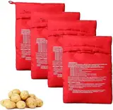 Mikrowellen Kartoffelbeutel,Wiederverwendbarer Mikrowelle Kartoffeln Tasche,Kartoffel-Kochbeutel,Waschbar Potato Express Bag,4 PC Wiederverwendbar Mikrowellenbeutel Schnellen Kochen Kartoffeln