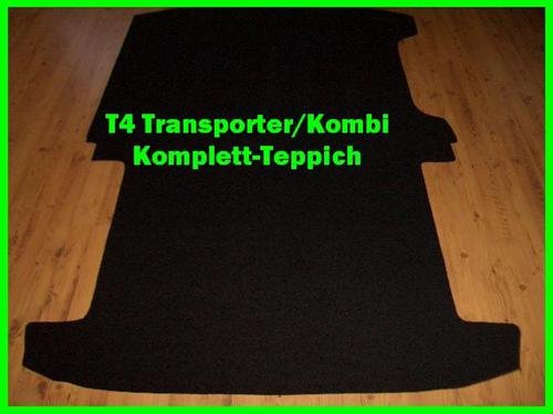 Komplett Teppich Fußmatte passend für VW T4 Transporter/Kombi und Caravelle (für Modelle mit einfacher Ausstattung/ ohne Seitenverkleidungen) (ab Bj.1996 normaler Radstand und eine Schiebetür rechts) DSX352