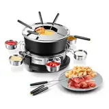 CUSIMAX Elektrisches Fondue-Set mit 1300W Leistungsregelung für Käse, Schokolade, Öl und Brühe, 2L Antihaft-Elektro-Fondue-Topf mit 8 Gabeln, 6 Tassen und abnehmbarem Anti-Verbrühungs-Griff