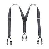 Lafayon Hosenträger Herren mit 6 Clips, Y-Back 3,5 cm Breit Hosenträger Heavy Duty Verstellbar und Elastisch mit Starken Metallklammern und Geschenkverpackung