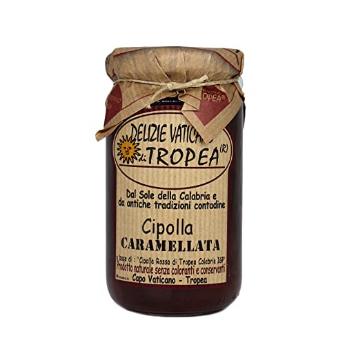 Karamellisiertes Chutney aus roten Zwiebeln 230g | Authentische Italienische Gourmet-Sauce | Handgemachte Kalabrische Delikatesse - Perfekt für Käse | Made Italy Delizie Vaticane di Tropea