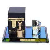 Pssopp Muslim Kaaba Modell Kristall Vergoldet 3 Stück Set Kaaba Replik Modell Prunkstück Islamischen Gebäude Handwerk Souvenirs Geschenke Hause Tisch Auto Decor