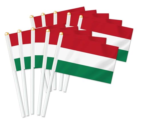 25 Stück Ungarn Handheld Flagge,Ungarn Dekor Hand gehalten Hold Fahne, Dekoration Banner hand Hungary