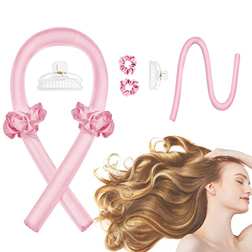 CORATED Locken Ohne Hitze, Silk Heatless Curls Band Lockenwickler über Nacht, Hair Curler DIY Haare Lockenband Frisurenset für Langes Mittleres Haar