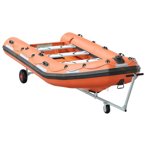vidaXL Verzinkter Stahl-Bootsanhänger Mit Verstellbaren Armlehnen | Faltbares Design Für Platzsparende Lagerung | Industrie-Stil | Ideal Für Den Transport Von Booten | Geeignet Für Draußen