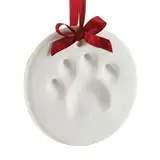 Pearhead Clay Pawprint Christmas Ornament, Pet Owner Gift, Dog or Cat Pawprint Keepsake, DIY Pawprint Hanging Ornament, Classic Red Ribbon