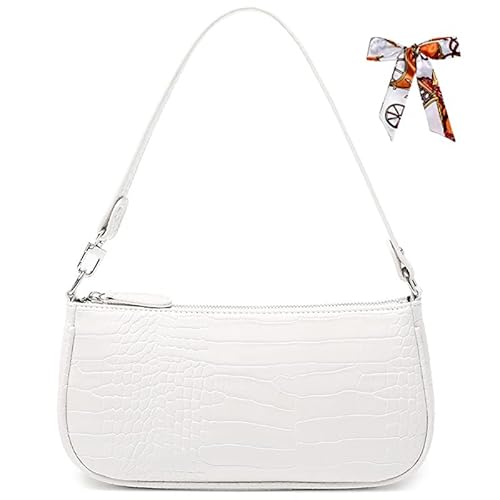 Aucuu Umhängetasche, 90er Krokoprägung-Druck Retro Classic Henkeltasche Tasche Kleine Vintage Schultertasche Crossbody Handtasche Mini Bag für Damen