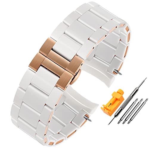 Wtukmo Gummi-Armband, Silikon-Armband, roségoldene Schnalle, für Armani AR5905, AR5906, AR5919, AR5920, 20, 23 mm Uhrenarmband, 23 mm, Achat