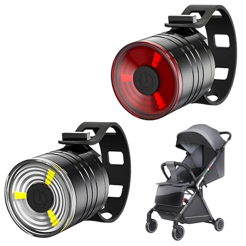 2 Stück LED Kinderwagen Licht Kinderwagenlicht Batteriebetrieben Kinder-Roller-Lichter Sicherheitslicht Wasserdicht LED Buggylicht mit 3 Lichteffekte für Kinderwagen Läufer Rucksack Beleuchtung