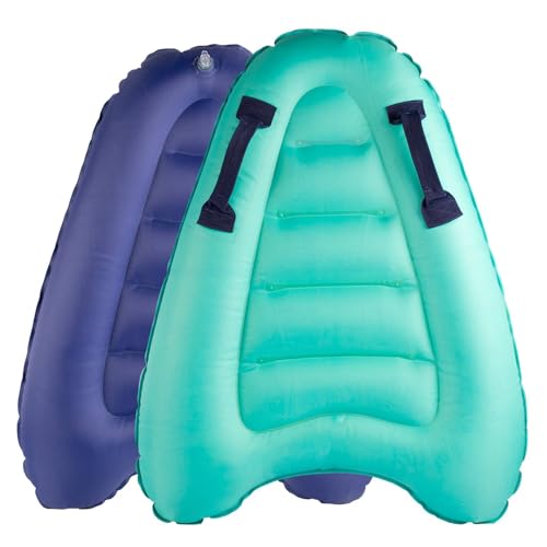 JALEVID Bodyboard Aufblasbar, Tragbares Bodyboard Kinder mit Griffen, Aufblasbares Schwimmbrett, Surfboard Kinder zum Strandsurfen Pool Schwimmen Sommer Wassersport, Aufblasbares 70x60x15cm