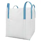BIG BAG 90x90x110 cm Groß - Hohe Stabilität bis 1500kg, Entsorgung BigBags mit 4 Schlaufen (BigBag, 1 Stück)