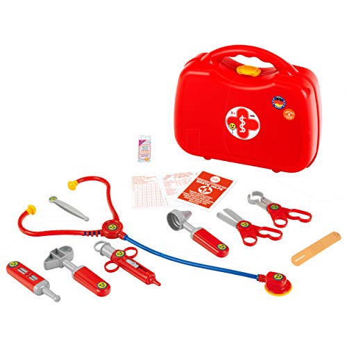 Theo Klein 4383 Arztkoffer | 14-teiliger Doktorkoffer mit Stethoskop, Thermometer, Spritze und praktischem Tragegriff | Maße: 28 cm x 9,5 cm x 22 cm | Spielzeug für Kinder ab 3 Jahren