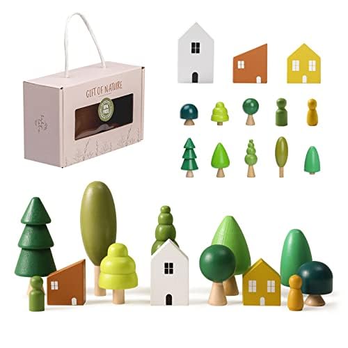 13er-Pack Baum Spielzeug aus Holz für Kinder, Verschiedene Größen Bäume Wald Rustikal Deko für Wohnkultur und kinderzimmer, Montessori Spielzeug für Jungen und Mädchen, Wooden Tree Decorations
