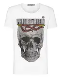 Philipp Plein Herren T-Shirt Round Neck SS Flame Weiß Large