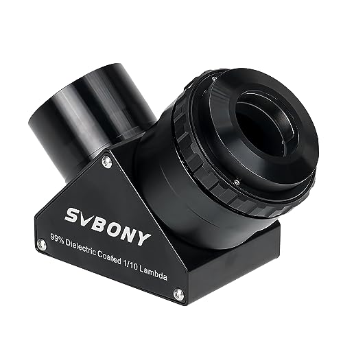 Svbony SV223 Diagonalspiegel, 2" 90° Stern Zenitspiegel mit 1,25" Adapter und Kohlefasermaterial, 99% Reflexionsvermögen, Zenitspiegel für Planetarische Deep Sky Visualisierung