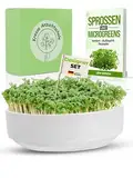 Leni Design große Kresseschale 17cm mit Edelstahl Kressesieb & E-Book | DAS ORIGINAL | Kresse Anzuchtschalen Kresse und Microgreens | Keimschalen für Sprossen | Microgreens Anzuchtschalen (16cm)