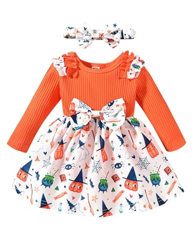 Borlai Kleinkind Baby Mädchen Kleidung Set Langarm Rüschen Strampler Kleid Floral Gedruckt Bow Rock Jumpsuit Onesie Outfit