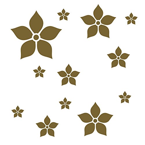 Pinto-Point 12 Blumen-Aufkleber zur Dekoration von Wänden, Glasprodukten, Fliesen und allen anderen glatten Oberflächen