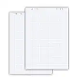 Conipa® - 2 x Flipchart Papier Block 68x99 cm weiß (KARIERT) 80 g/qm - 2 Flipchart-Blöcke à 20 Blatt - Whiteboard-Papier für Charts & Meetings (2 Blöcke Kariert)