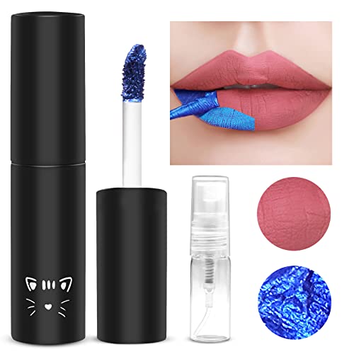 Prreal Lip Stain, Peel Off Lip Stain Lip Tint, Tattoo Color Lip Gloss,Long Lasting Waterproof Liquid Lipstick with 3ML Empty Spray Bottle,Non-stick Cup Lip Tint Lip Makeup For Women Girls#Pink