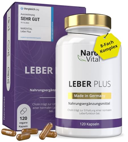 Leber Kur Mariendistel Kapseln hochdosiert - 80% Silymarin, Artischocken, Löwenzahn, Curcuma, Desmodium und Cholin für die Leber Testsieger