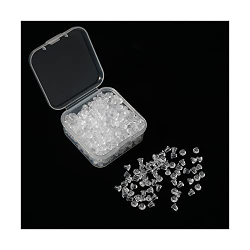 500PCS Universal Silikon Klar Gummi Ohrstopper Ohrstecker Verschlüsse, Ohrstopper,Stopper Silikon,Klar Ohrring Stopper, Ohrstecker Verschluss,Weiß Transparent 4mm *4mm Ohrringstecker