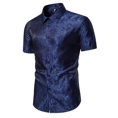 Generisch Hemden Herren Regular fit kariert kurzarmhemden Herren Sommer Hemden Herren weiß Kurzarm bügelfreie Hemden Herren Kurzarm Sommer Hemd Oversize Herren Herren Hemden extra Langer arm