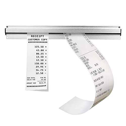 Dzmuero Halter Bestellhalter Bonhalter Gastronomie Klemmleiste Küche für Hold Orders, Papers Sicher 1 Stk (30cm mit Schrauben und 3M Aufkleber)