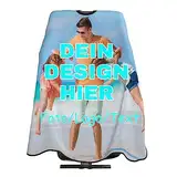 RKXGiftopia Fotofriseurumhang - Maßgeschneiderter Haarschneideumhang mit Ihrem Bild/Logo/Text - Barber Cape für den Salon und den Heimgebrauch