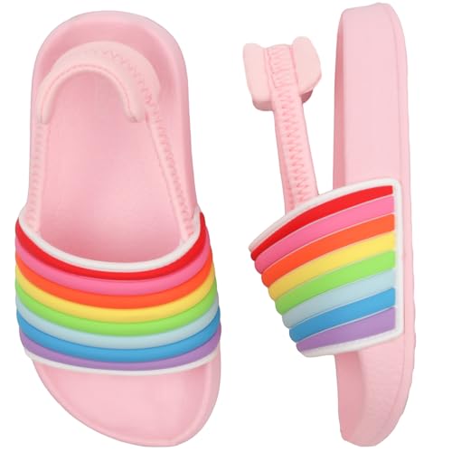 Dream QuanZhou Badelatschen Kinder Mädchen Badeschlappen Sommer Hausschuh Rutschfest und Leicht Strand Slippers Karikatur Dusch Badeschuhe Weiche Flache Strand Sandalen 30 Regenbogen