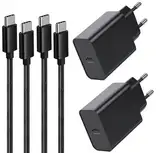 2Pack 45W USB C Ladegerät Handy Netzteile Ladekabel für Samsung Galaxy S25 Ultra/S23 Plus/S24/S24 Ultra/S22/S21 FE,Note 20,Z Fold 4 5 6/Z Filp,A25 5G,Tab S9 S7 S8,iPhone 15 Pro Max Schnellladegerät