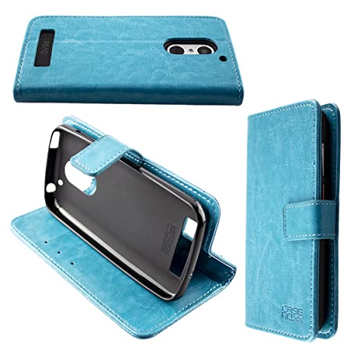 caseroxx Handy Hülle Tasche kompatibel mit PEAQ PSP 400 Bookstyle-Case Wallet Case in hellblau