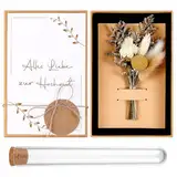 Hestya Hochzeit Geldgeschenk Set Geldgeschenke Hochzeit Verpackungen Hochzeitsgeschenke für Brautpaar Flitterwochen Geschenk inklusive Getrocknete Blumen Besondere Hochzeitskarte Reagenzglas