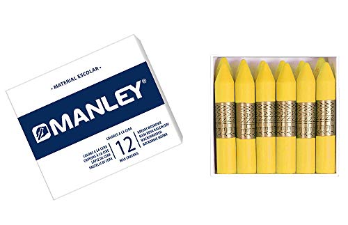 Manley 422145 - Set 12 Wachsmalstifte Nr.4, gelb