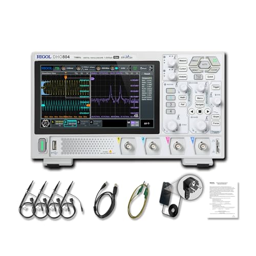 RIGOL Oszilloskop,DHO804 Tragbares Digitales Oscilloscope,70MHz Bandbreite,4 analoge Kanäle,12bit vertikale Auflösung,niedriges Grundrauschen,Unterstützung für mobile Netzteile